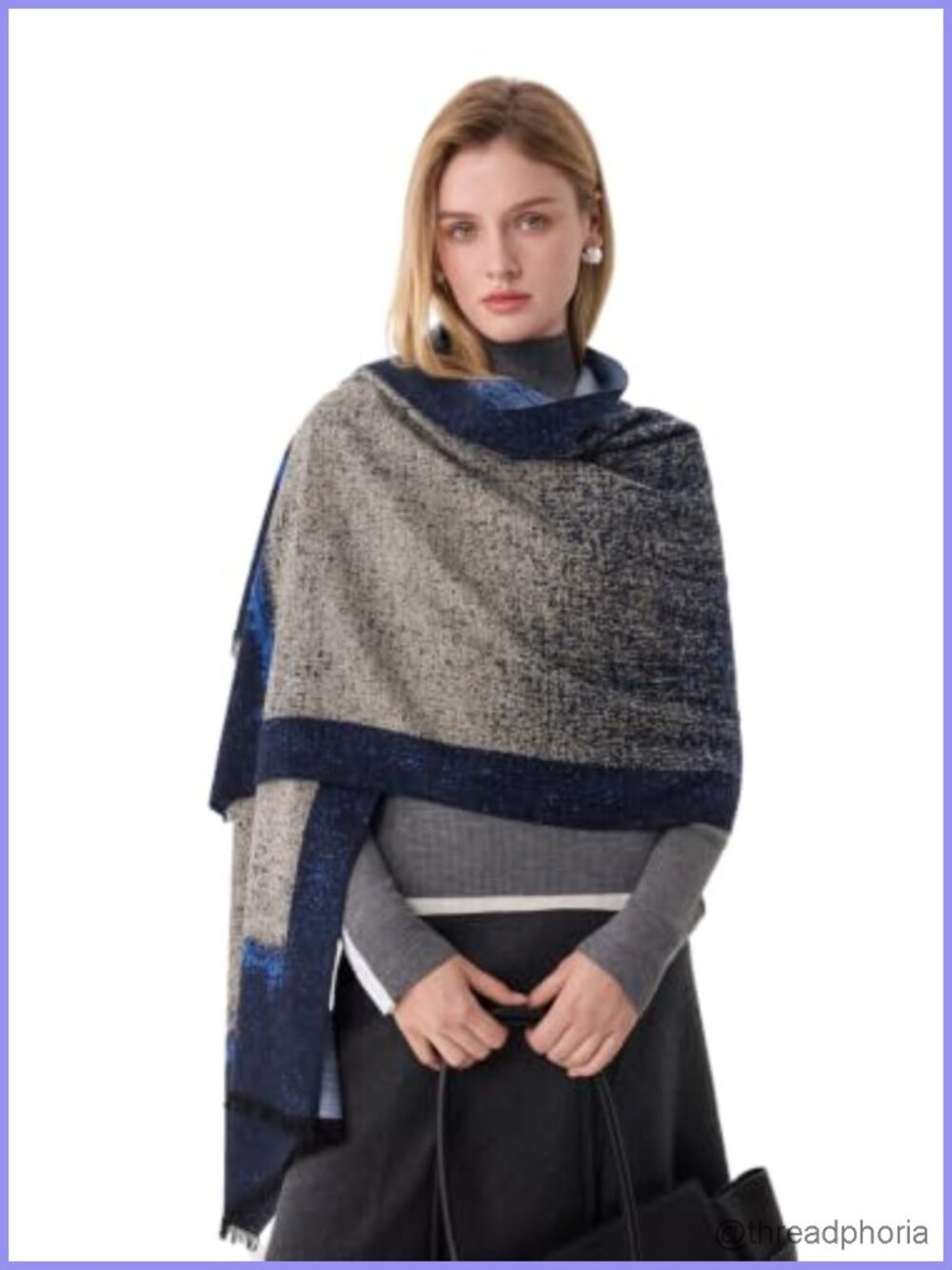 100% Mulberry Silk Wraps for Women - Jacquard Pashmina Shawl, Luxury Gift